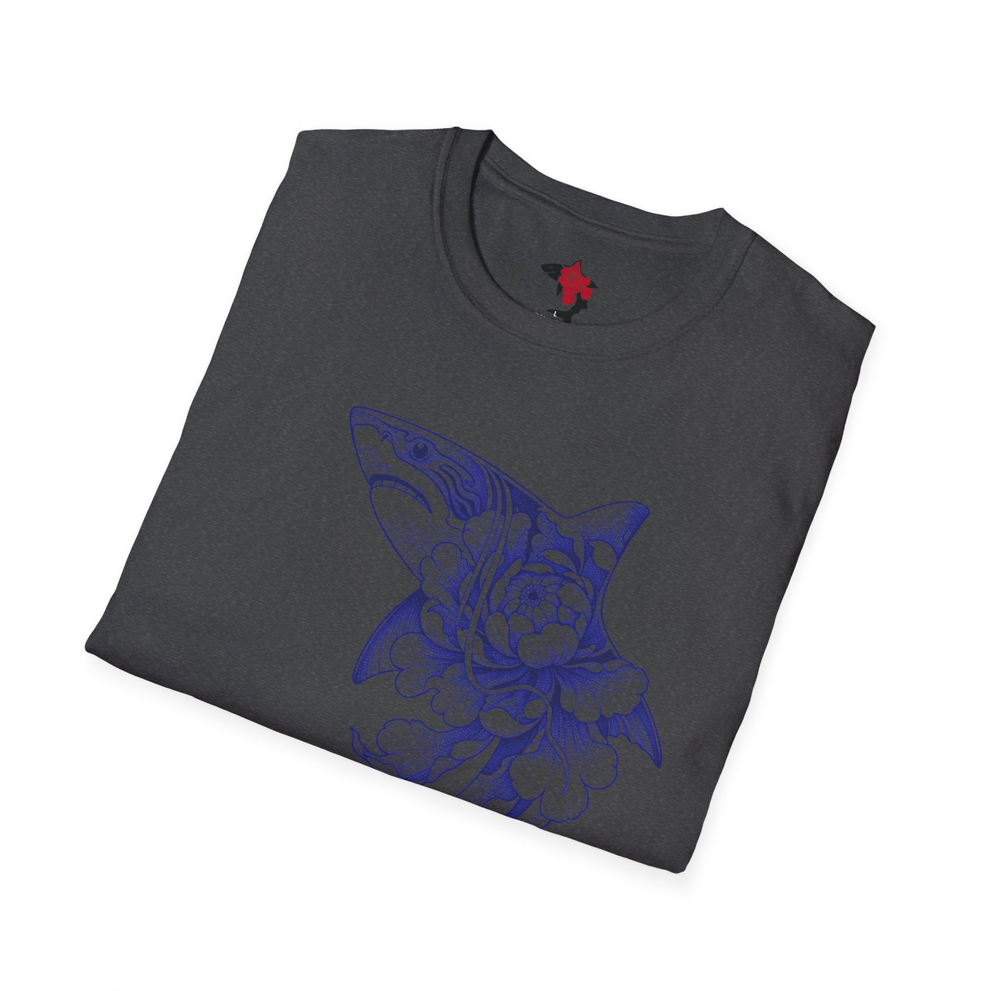 Saku Same - Floral Shark T-Shirt — Botanical Koi Shark Graphic Tee