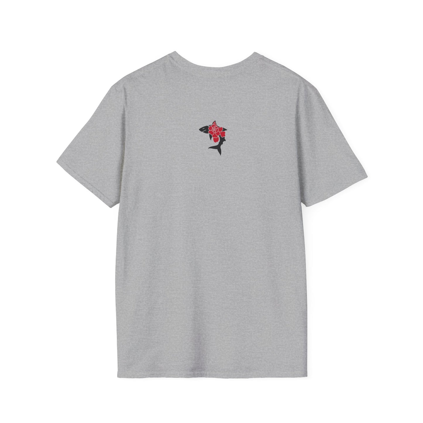 Saku Same - Blooming  Shark T-Shirt - Rose Tattoo Style Graphic Tee
