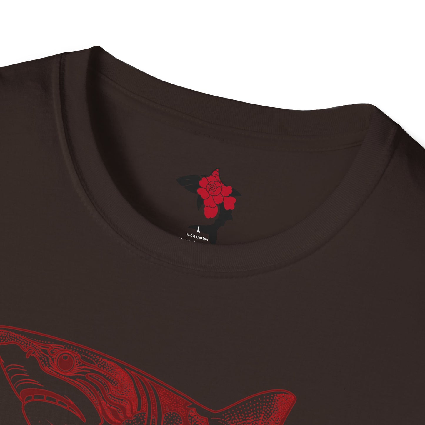 Saku Same - Blooming  Shark T-Shirt - Rose Tattoo Style Graphic Tee