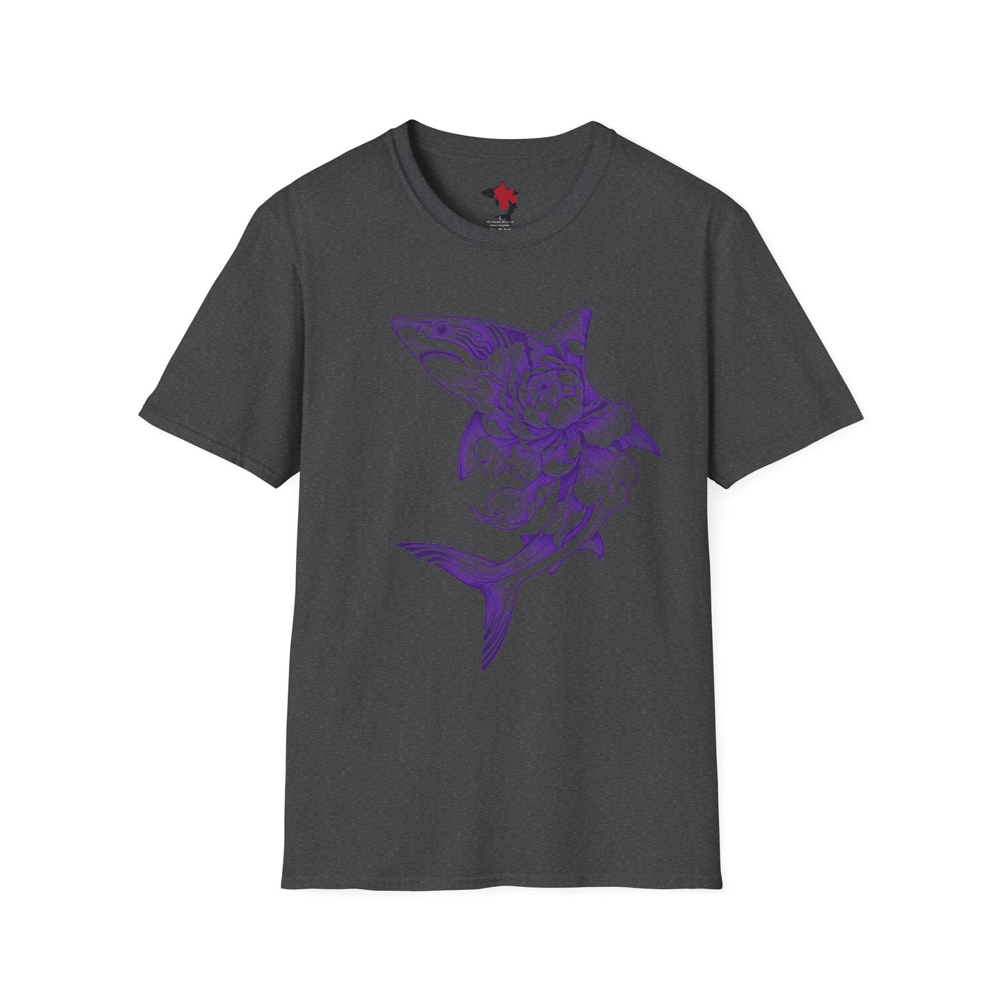 Saku Same - Blooming Shark T-Shirt - Lavender Peony Shark Graphic Tee