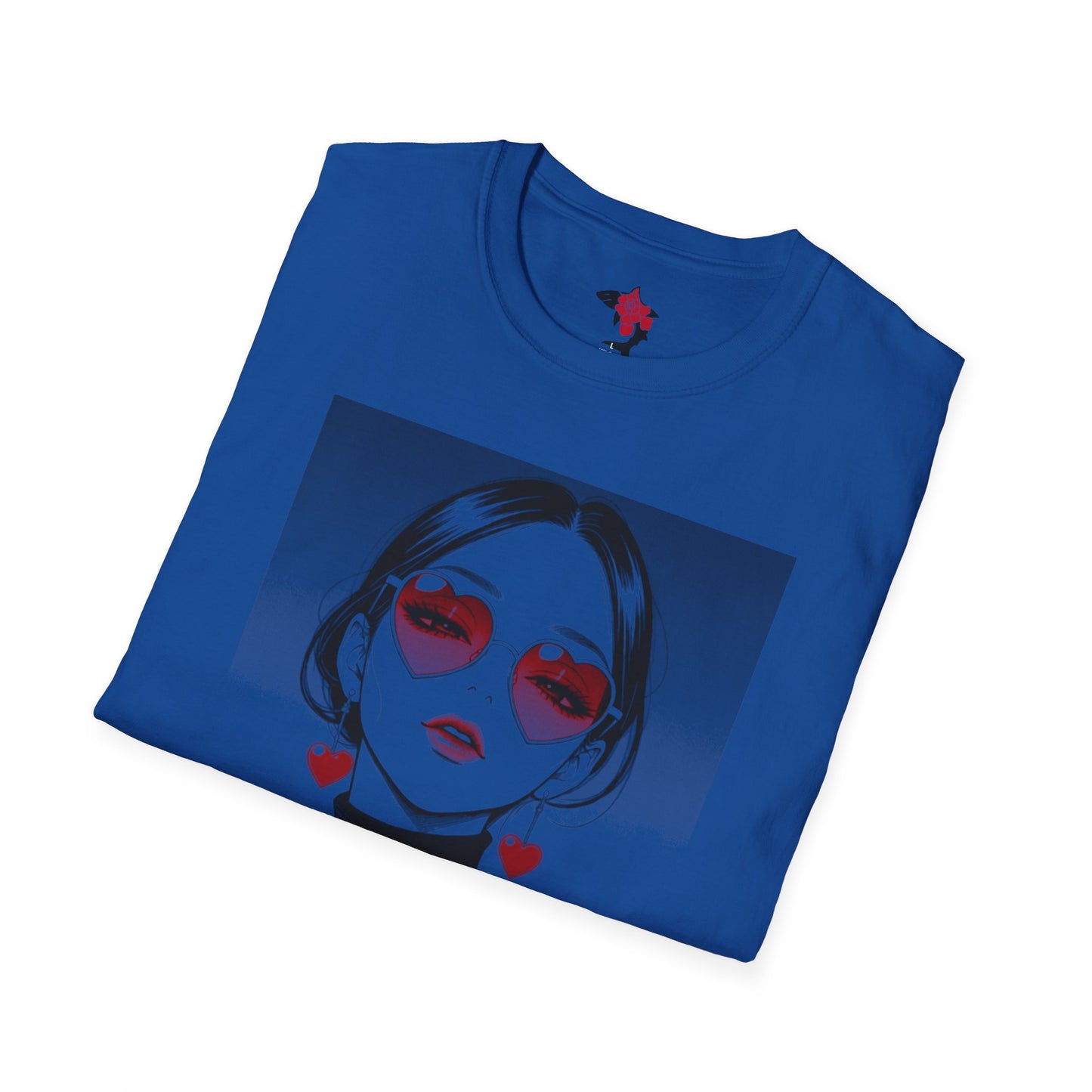 Saku Same - Eva - Anime Heart-Eyed Girl T-Shirt — Japanese Text Graphic Tee