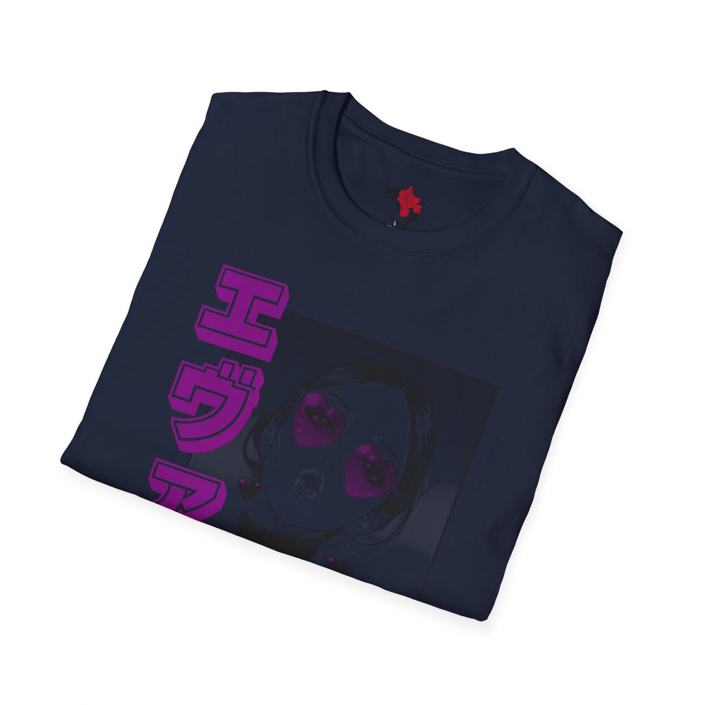 Saku Same - Eva - Anime Girl Portrait T-Shirt with Japanese Text Eva  (エヴァ) — Retro Cool Graphic Tee