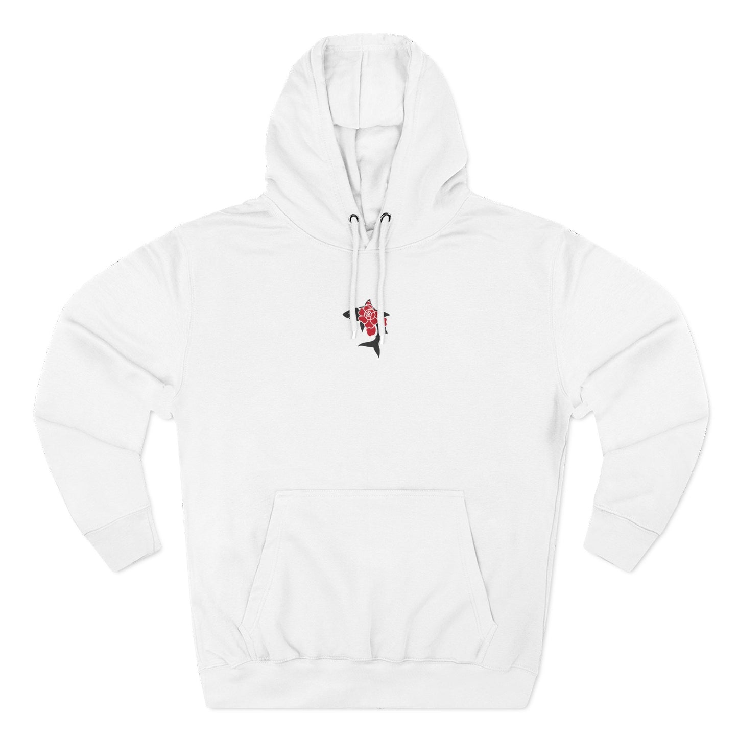 Saku Same - Eva - Anime Girl Graphic Hoodie with Japanese Text - Minimal Front Rose, Back Panel Art