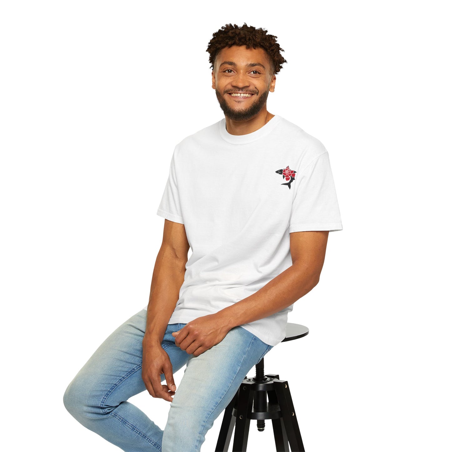 Saku Same - Skull Cross & Rose graphic T-shirt | Japanese text streetwear