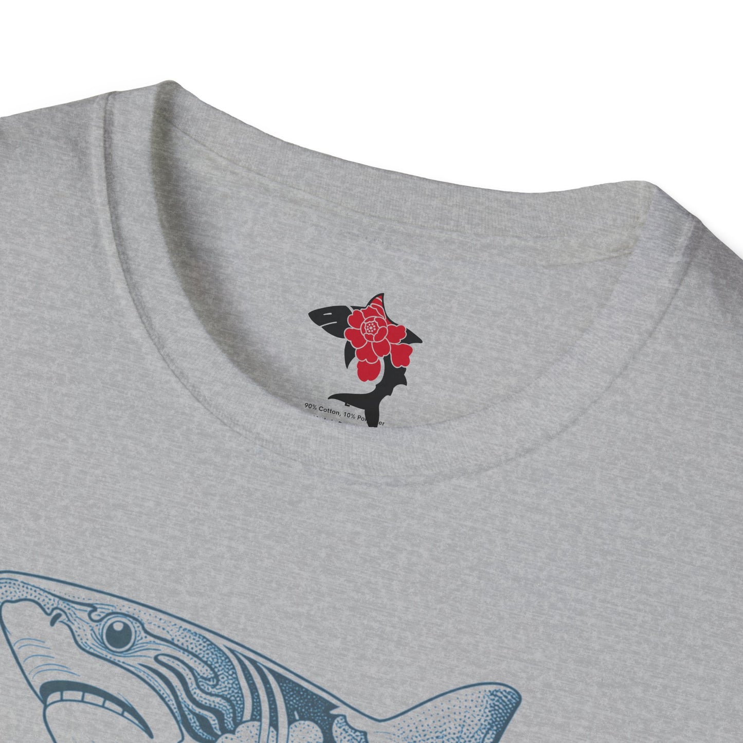 Saku Same - Blooming Shark Graphic Tee - Coastal Tattoo-Inspired T-Shirt