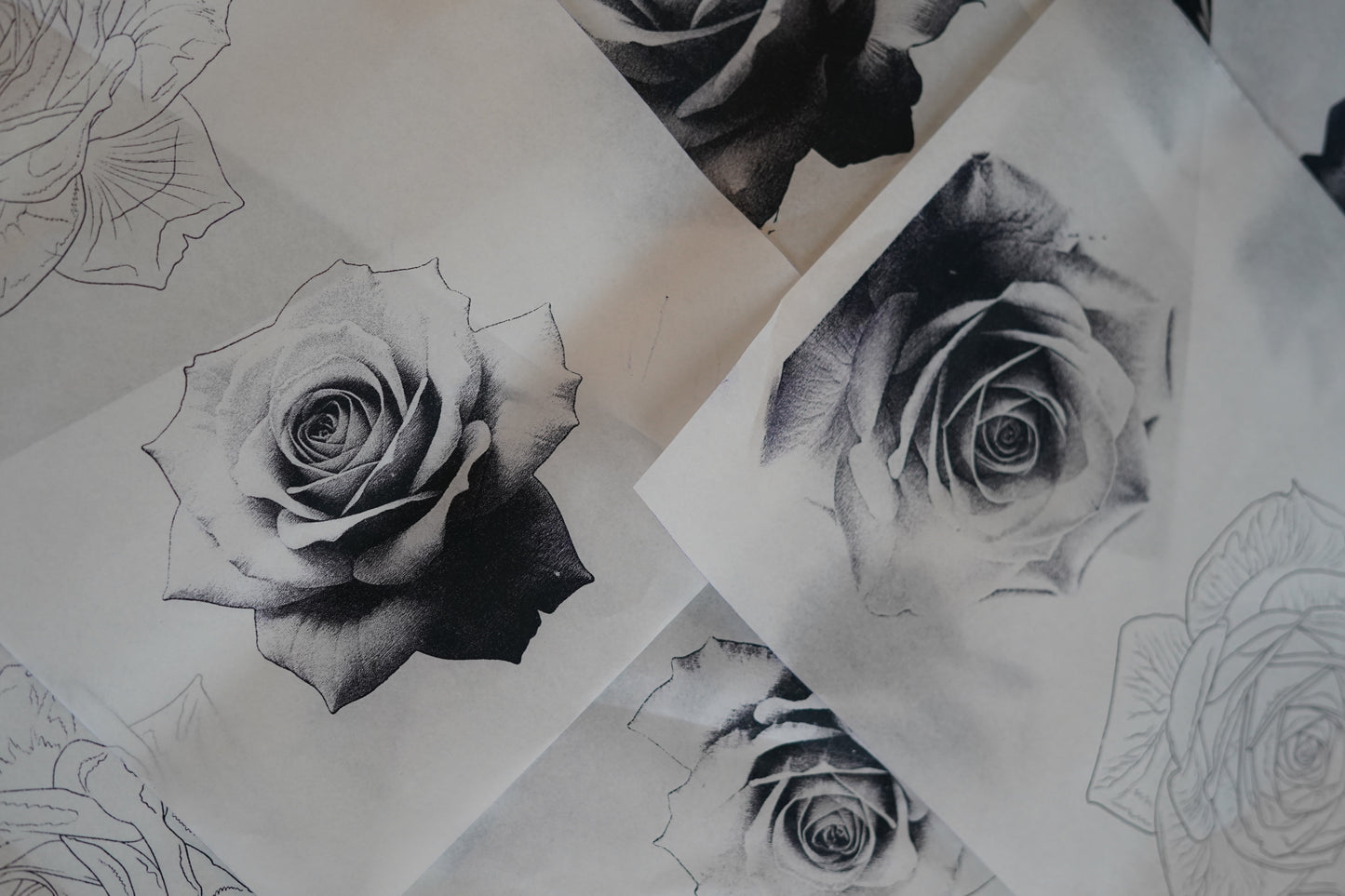 Pre-Made Tattoo Stencil Pack (Set of 10) – Lining, Shading and Colour Designs