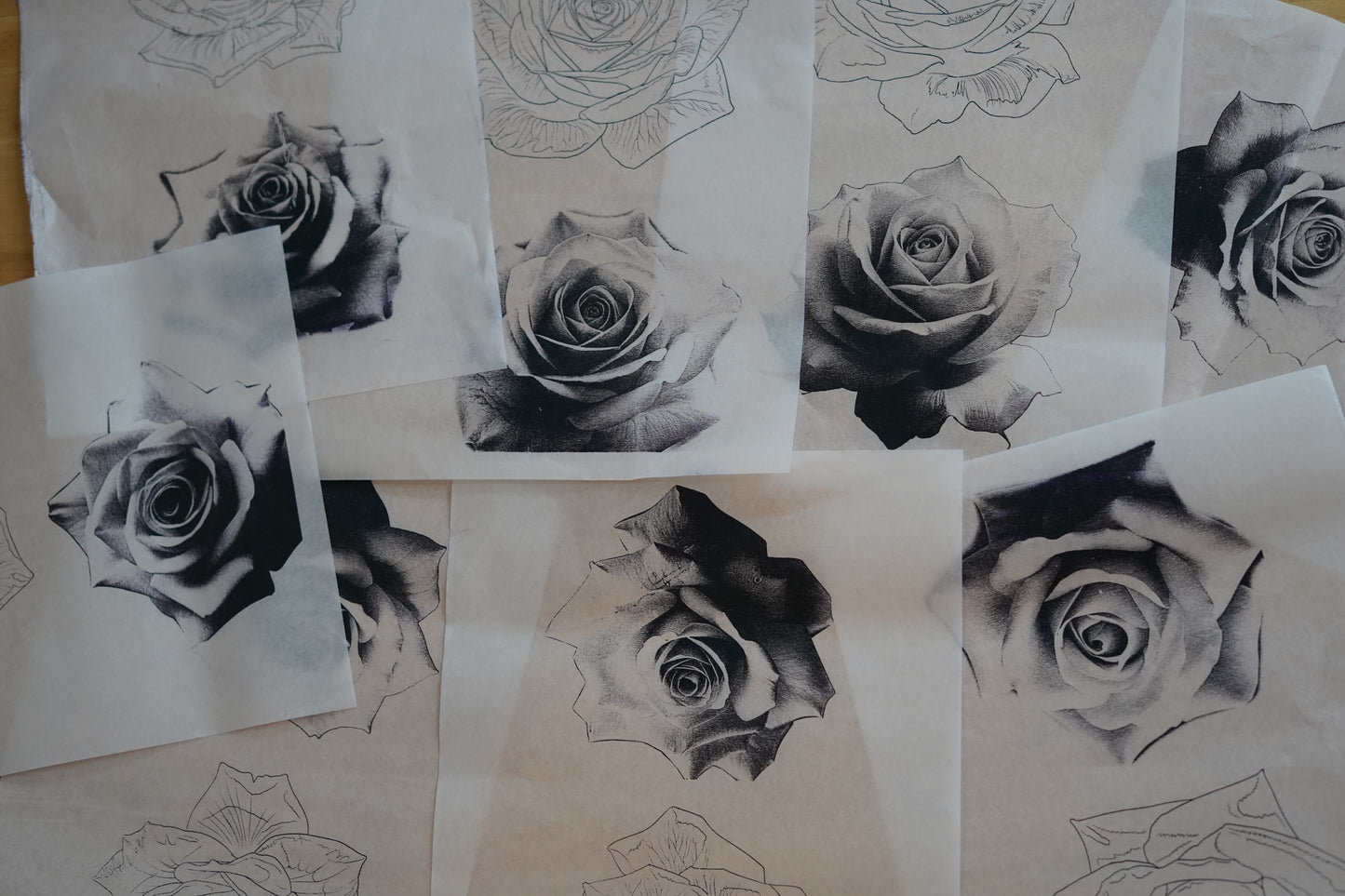 Pre-Made Tattoo Stencil Pack (Set of 10) – Lining, Shading and Colour Designs